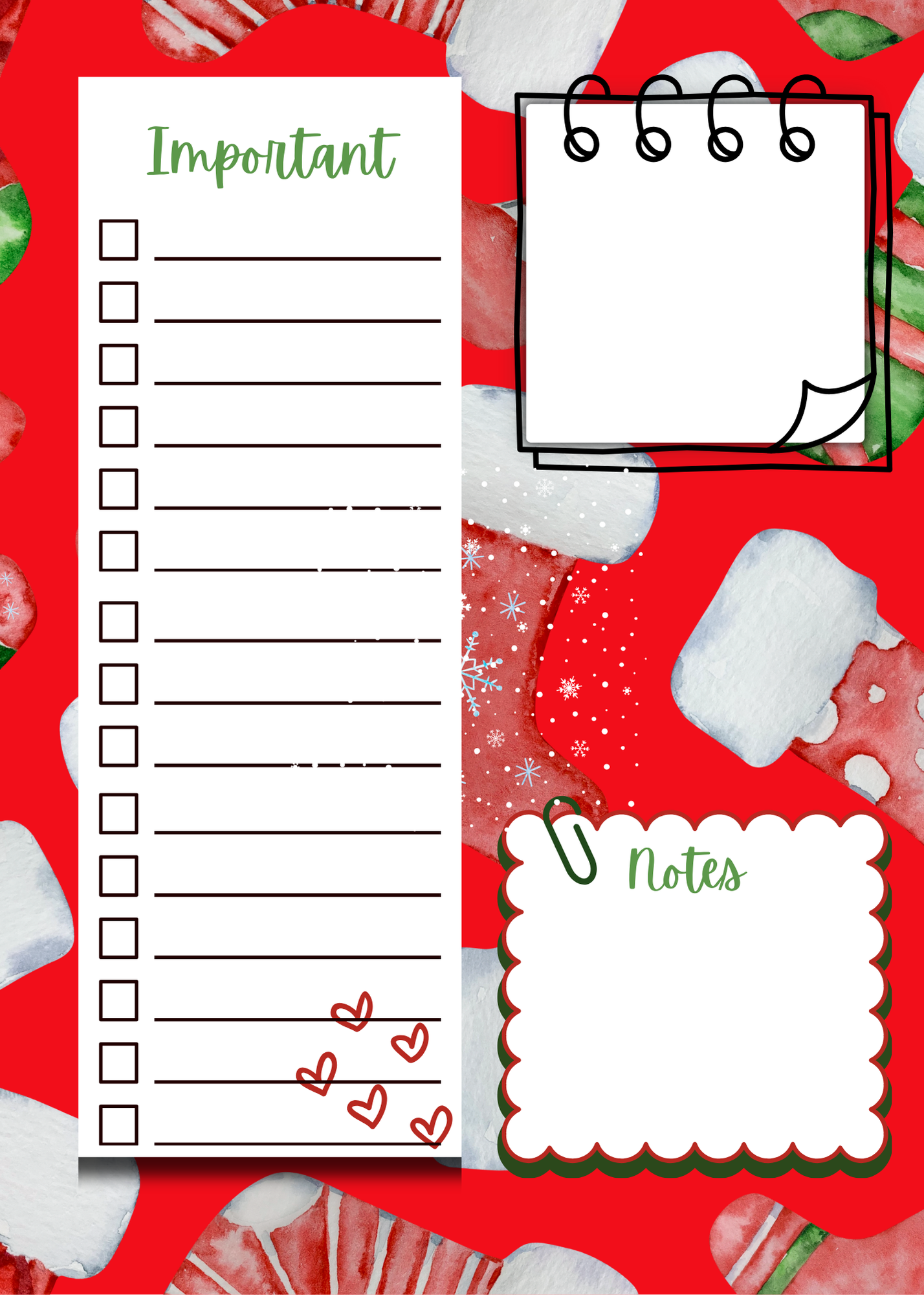 Red Stocking Notepad