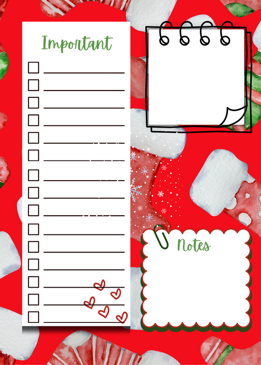 Red Stocking Notepad